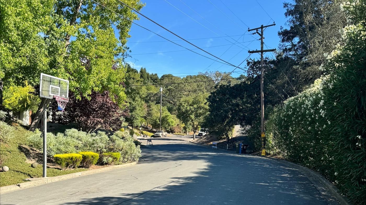 The corner of Calvin Drive and Calvin Court, where the block party is held.